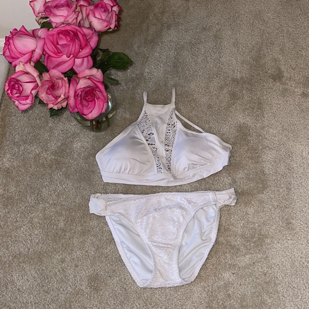 2 Piece White Bathing Suit
